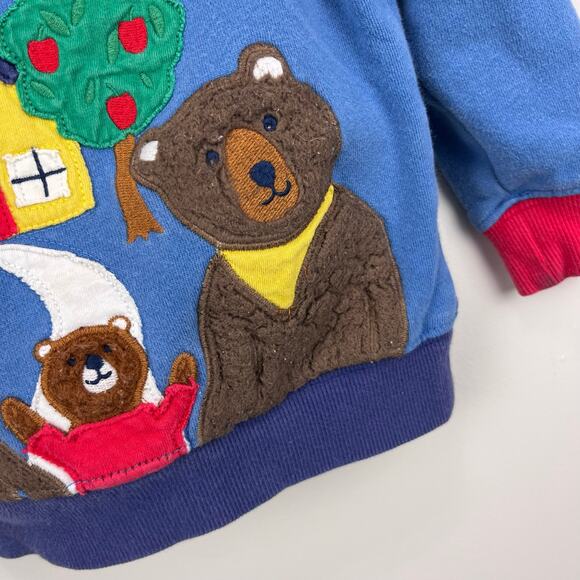 Mini Boden Fairy Tale Applique Three Bears Sweatshirt Blue 12-18 Months - Picture 4 of 7